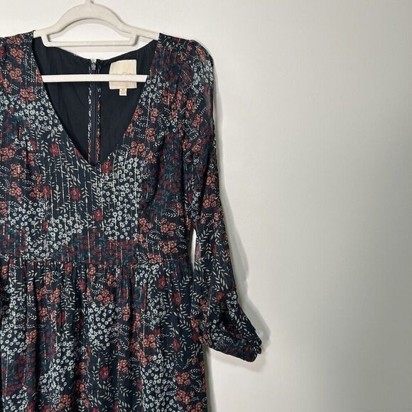 ModCloth Dress Womens Medium Twirl & Arch Maxi Chiffon Multicolored Floral Flaws - Picture 2 of 12